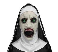 CMANLNYK Halloween Scary Mask - Screaming Ghost Face Skull Skeleton Nun Horror Mask, Full Head Latex Costume for Adults, Teens, Men, Women