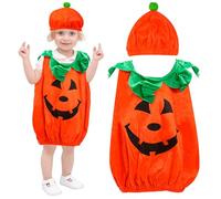 CMANLNYK Kids Halloween Pumpkin Costume - Toddlers & Babies Fancy Dress Outfits with Hat, Funny Pumpkin Costume Kit for Kids Boys & Girls