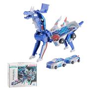 CMANLNYK Robocrash Magnetic Transforming Car Toy - 2 In 1 Robot Crash Magical Collision Transformer Dinosaur Dragon Car Toy, Home Birthday for 3 4 5 6 7 8 Years Old Boys Girls Kids Blue
