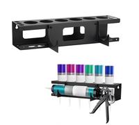 CMANLNYK Silicone Tube Holder Storage - 6 Hole Mastic Caulk Gun Rack, Sealant Tube Holder, Wall Mounted Silicone Tube Storage Solutions, Caulking Sealant, Workshop Garage Organiser (41.3x11.5x10cm)