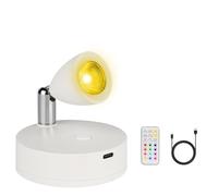 CMANLNYK Wireless Led Spotlight Indoor - Infrared Remote Control Dimming and Color Cupboard Lights, Flicker Free and Eye Friendly Wireless Light, 360° Rotation and 90° Elevation Spotlight Lamp