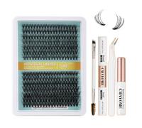 CMAYOME 280-Piece Mink Lash Cluster Kit For DIY Eyelash Extensions With Natural 30D & 40D Volume - Black Handmade Fan-Shaped Clusters, Precision Tweezers, Applicator Brush, Bond Adhesive, Sealant &