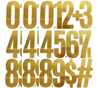 CMBBZZY 6 Inch Vinyl Self Adhesive Large Number Stickers - 6 Sheets Gold