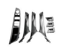 CMBMHGETEE Door Grab Pull Handle Inner for 5 Series for F10 for F11 Car Left Hand Drive LHD Interior Inner Door Handle Panel Cover Auto Parts(Carbon Fiber-7PCS)