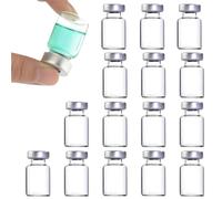 CMBXAQ 15 Pcs Sealed Sample Vials , 3ml Snap Cap Vials , Clear Glass Vials for Lab, Sample Storage & Scientific Use, Transparent Bottles with Tight Seal for Liquids & Powders