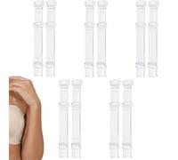 CMBXAQ 5 Pairs Clear Bra Straps, 12mm Thin TPU Clear Shoulder Straps for Women, Non-Slip Transparent Bra Straps Replacement for Strapless Bras, Dance Formal Wear (Adjustable Length)