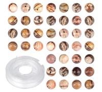CMBYN 4mm 200pcs Natural Stone Beads Brown Zebra Jasper Round Genuine Stone Beading Loose Gemstone Hole Size 1mm DIY Charm Smooth Beads for Bracelet Necklace Earrings（Brown Zebra Jasper 4mm）