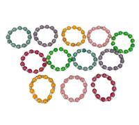 CMC imports 12 x Bead Bracelets for Children Girls - Colourful Bracelets as Party Bags, Children's Birthday, Party Gifts, Souvenirs, Jewellery Set, Elastic & Colourful, Party Giveaways Friendship
