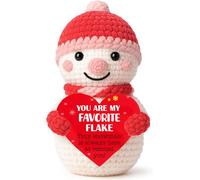 CMCGIFTREE Mini Crochet Snowman Positive Winter Decor, You are My Favorite Flake Appreciation Gift for Women Men, Cute Encouragement Present for Friend Coworker Teacher Christmas