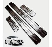 CMEBS Car Door Sill Protector For Nissan Qashqai 2016-2023 2024 2025, Kick Plate Guard, Scuff Guard Threshold, Stainless Steel Car Door Sill Protector, Welcome Pedal Protector Cover