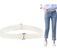 Cmeilau 2023 New Adjustable Bulky Sweater Tuck Band Buckle-Free Belt,Simple Lazy Belt Elastic Belt for Women Stretch Seamless Jeans (White)