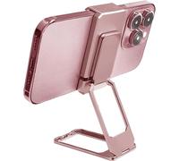 Cmeilau 2024 New Upgraded 360 Folding Bracket Back Clip Type Cell Phone Stand,Universal Fully Adjustable Foldable Desktop Phone Holder Cradle Dock Compatible With Iphone 15 14 13 12 11 (Rose Gold)