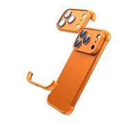 Cmeilau Borderless Four Corners Shockproof Case For iPhone 17 Air 16 15 14 13 Pro Max Plus With Camera Lens Protector,Soft Silicone Luxury Corner Pad Edge Protective Thin Lightweight (Orange, For 17)