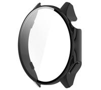 Cmeilau Full Coverage Slim Hard Case Protective Bumper Built-in Tempered Glass Screen Protector Shell for Oneplus Watch 2,Hard PC Frame Embedded with Tempered Glass (Black)