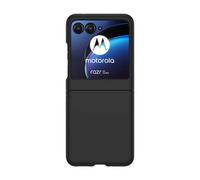 Cmeilau Hard PC Back Cover Thin Shockproof Frosted Protective Case Compatible with Motorola Razr 50 Ultra,with Small Screen Tempered Glass Film Screen Protector Case Black