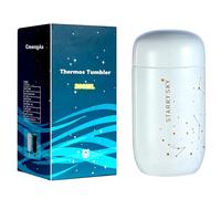 CmengAo Mini Starry Sky Thermal Water Bottle, 7oz Stainless Steel Vacuum Insulated Bottle Pocket Flask for Lovers (white)
