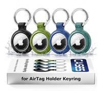 Cmetta 4 Pack Waterproof Silicone Holder Case for Apple for AirTag, Anti-Lost Keychain Ring, Scratch-Resistant Protective Cover for Luggage, Keys, Backpack, Dog Collar, 4 Colors