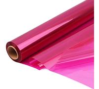 CMFYHM Pink Cellophane Wrap Roll,Colorful Cello 34 In Wide X 100 Ft Long, Translucent Colored Cellophane Wrapping Paper for Gift Baskets Wrap, Treats, Holiday, DIY Arts Crafts Decoration (Pink)