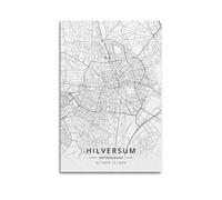 CMHONLY City Poster Hilversum Minimal - Line Map Poster Modern Wall Art Canvas Aesthetic Decoration Painting 24x36inch(60x90cm) Unframe-style