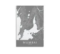 CMHONLY City Poster Mumbai 3D - Relief Map Poster Modern Wall Art Canvas Aesthetic Decoration Painting 16x24inch(40x60cm) Unframe-style