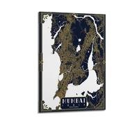CMHONLY City Poster Mumbai Art - Deco Map Poster Modern Wall Art Canvas Aesthetic Decoration Painting 16x24inch(40x60cm) Frame-style