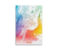 CMHONLY City Poster Mumbai Watercolor - Rainbow Map Poster Modern Wall Art Canvas Aesthetic Decoration Painting 12x18inch(30x45cm) Unframe-style