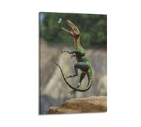 CMHONLY Dinosaurs Don't Catch Insects Poster Modern Wall Art Canvas Aesthetic Decoration Painting 16x24inch(40x60cm) Frame-style