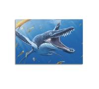 CMHONLY Dinosaurs Underwater Wide Mouthed Reptile Poster Modern Wall Art Canvas Aesthetic Decoration Painting 20x30inch(50x75cm) Unframe-style