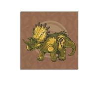 CMHONLY Dinosaurs Walking Chasmosaurus on Ground Poster Modern Wall Art Canvas Aesthetic Decoration Painting 16x16inch(40x40cm) Unframe-style