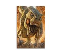 CMHONLY Dinosaurs Walking Large Tyrannosaurus Chasing Small Dinosaurs Poster Modern Wall Art Canvas Aesthetic Decoration Painting 20x30inch(50x75cm) Unframe-style