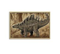 CMHONLY Dinosaurs Walking Stegosaurus in Forest Poster Modern Wall Art Canvas Aesthetic Decoration Painting 20x30inch(50x75cm) Unframe-style