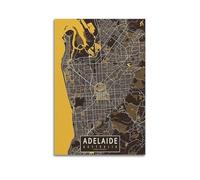 CMHONLY Landmark Poster Adelaide Golden - Line Map Poster Modern Wall Art Canvas Aesthetic Decoration Painting 08x12inch(20x30cm) Unframe-style