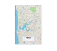 CMHONLY Landmark Poster Perth Detailed - Map Poster Modern Wall Art Canvas Aesthetic Decoration Painting 08x12inch(20x30cm) Unframe-style