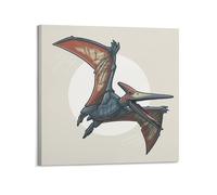 CMHONLY Pterosaur Animal Spreads Its Wings And Flies Poster Modern Wall Art Canvas Aesthetic Decoration Painting 16x16inch(40x40cm) Frame-style