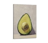 CMHONLY Simple - Styled Single Avocado Half Poster Modern Wall Art Canvas Aesthetic Decoration Painting 08x12inch(20x30cm) Frame-style