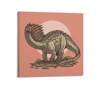 CMHONLY The Dinosaur Sauropods Poster Modern Wall Art Canvas Aesthetic Decoration Painting 28x28inch(70x70cm) Frame-style