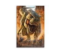 CMHONLY Tyrannosaurus Animal Chasing Small Dinosaurs in Wilderness Poster Modern Wall Art Canvas Aesthetic Decoration Painting 20x30inch(50x75cm) Unframe-style