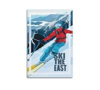 CMHONLY Vintage Sport Poster - Ski The East Poster Modern Wall Art Canvas Aesthetic Decoration Painting 16x24inch(40x60cm) Unframe-style