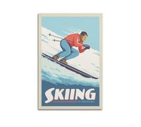 CMHONLY Vintage Sport Poster - Skiing Is Believing Poster Modern Wall Art Canvas Aesthetic Decoration Painting 08x12inch(20x30cm) Unframe-style