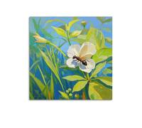 CMHONLY Winged Ant Perching on White Flower Poster Modern Wall Art Canvas Aesthetic Decoration Painting 24x24inch(60x60cm) Unframe-style
