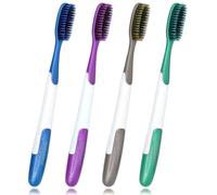 CMHX Extra Soft Flossing Toothbrush Manual Soft Toothbrush for Adults, Ultra CleanToothbrush, Good for Sensitive Teeth and Gums Long Large Head Whitening Teeth (Mix Color 4 Pcs)