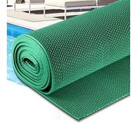CMHYBS Ground Pool Drainage Mat Non Slip Flooring Mats 0.2'' Thick Walkway Pool Floor Protector Mat Drainage PVC Swimming Bathroom Rubber Cushion for Protecting Lawn,Green,0.9x5.0m/3x16.5ft