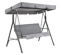 CMHYBS Outdoor Swing Canopy Cover 210D Silver Coated Oxford Waterproof 2 3 Seat Swing Canopy Replacement Porch Top Cover for Outdoor Patio Yard(Size:210D:164x114x15cm/64.5x44.8x5.9inch,Color:Gray)