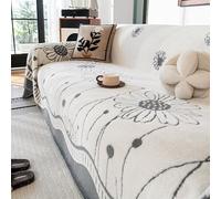 CMHYBS Plush Sofa Cover, One-Piece Full Coverage Sofa Slipcover, All-Season Universal Sofas Cover, Washable Sofas Blanket for Living Rooms, Bedrooms, Offices, Vacation Homes,Gray,180x300cm/71x118in