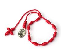 CMID My Saint Jude Red Medal Prayer Rosary Catholic Christian Protection Men Women Denary And A Cross/San Judas Tadeo Medalla Pulseras Rojas