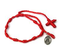 CMID My Saint Jude Red Medal Prayer Rosary Protection for Men Women Religious Bracelet Denary and a Cross/San Judas Tadeo Medalla Pulseras Rojas Religiosas Rosario Proteccion Mujer Hombre