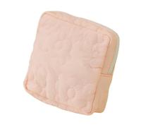 Cmis Kbei 2 Pcs Polyester Cotton Period Bag Portable Square Flower Design Sanitary Napkin Storage Pouch Storage Bag Woman Girl(Pink)