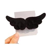 Cmis Kbei 2pcs Angel Wings Super Cute Angel Wing Plush Hairpin Girl Hair Clip Accessories Barrettes Hairgrip Headdress Headwear Hairclip(Black-2pcs)