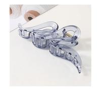Cmis Kbei 4PCS Fashion 13CM Oversized Wavy Frosted Matte Transparent Bright Clip Headdress Hairpin Hair Accessories For Women Girls New(Blue-Transparent)