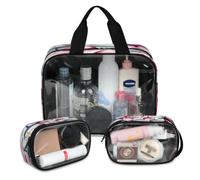 Cmizedevise 3 Pcs Clear Toiletry Bags for Women, Yellow, One Size, Art